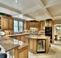 Old World Maple Glaze Cabinet and Granite Kitchen Houston TX