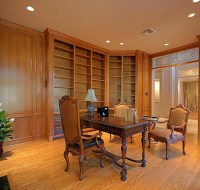 White Oak Study of Luxury Home Houston