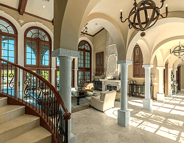 Outdoor entertainment area in a Houston luxury residence