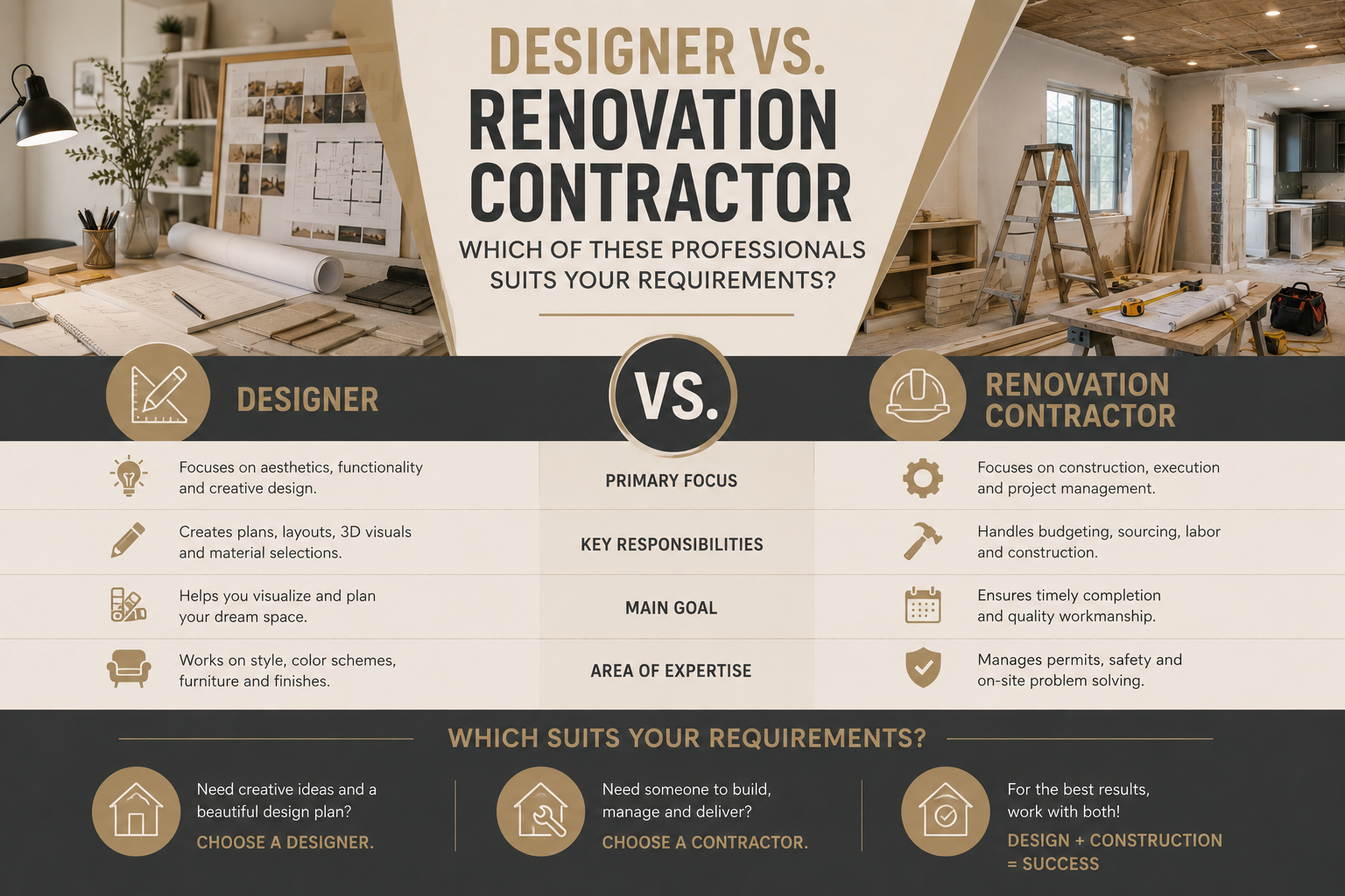 Designer vs. Contractors for Home Renovations: Which Do You Need?