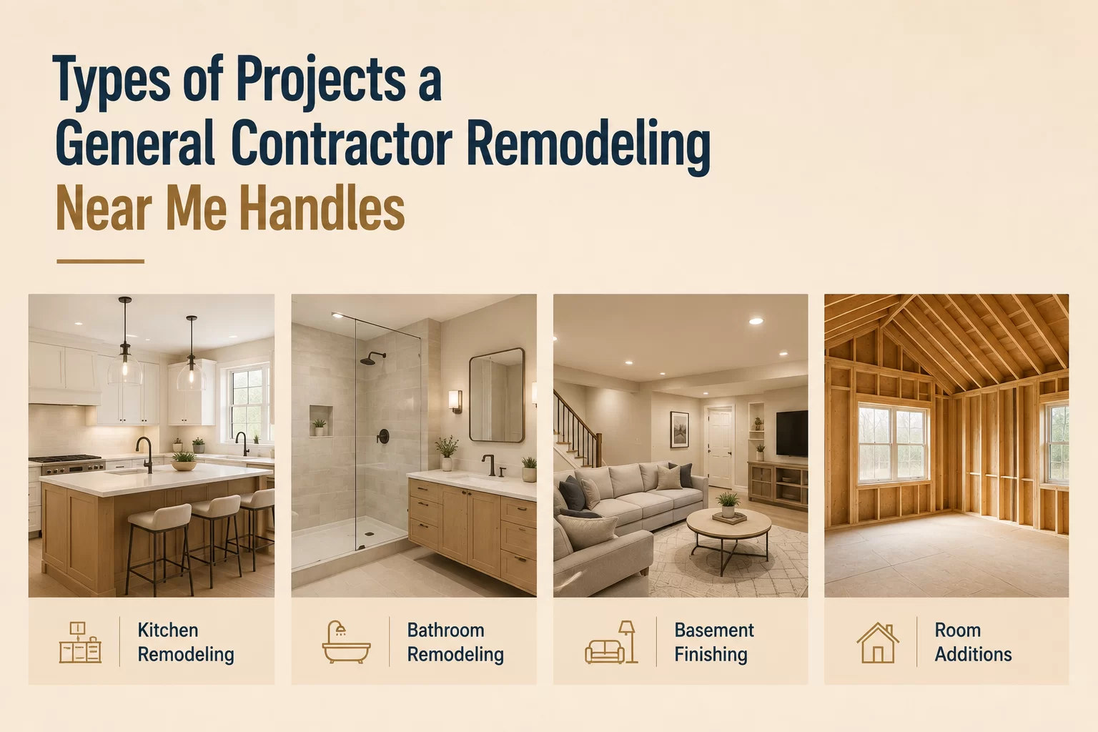 Types of Projects a General Contractor Remodeling Near Me Handles