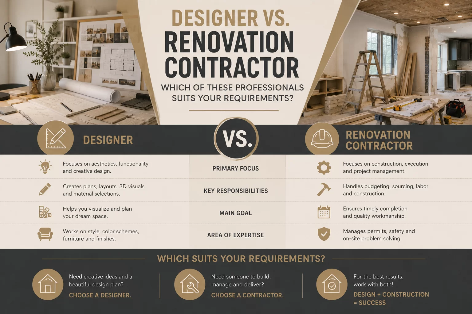 Designer vs. Contractors for Home Renovations: Which Do You Need?