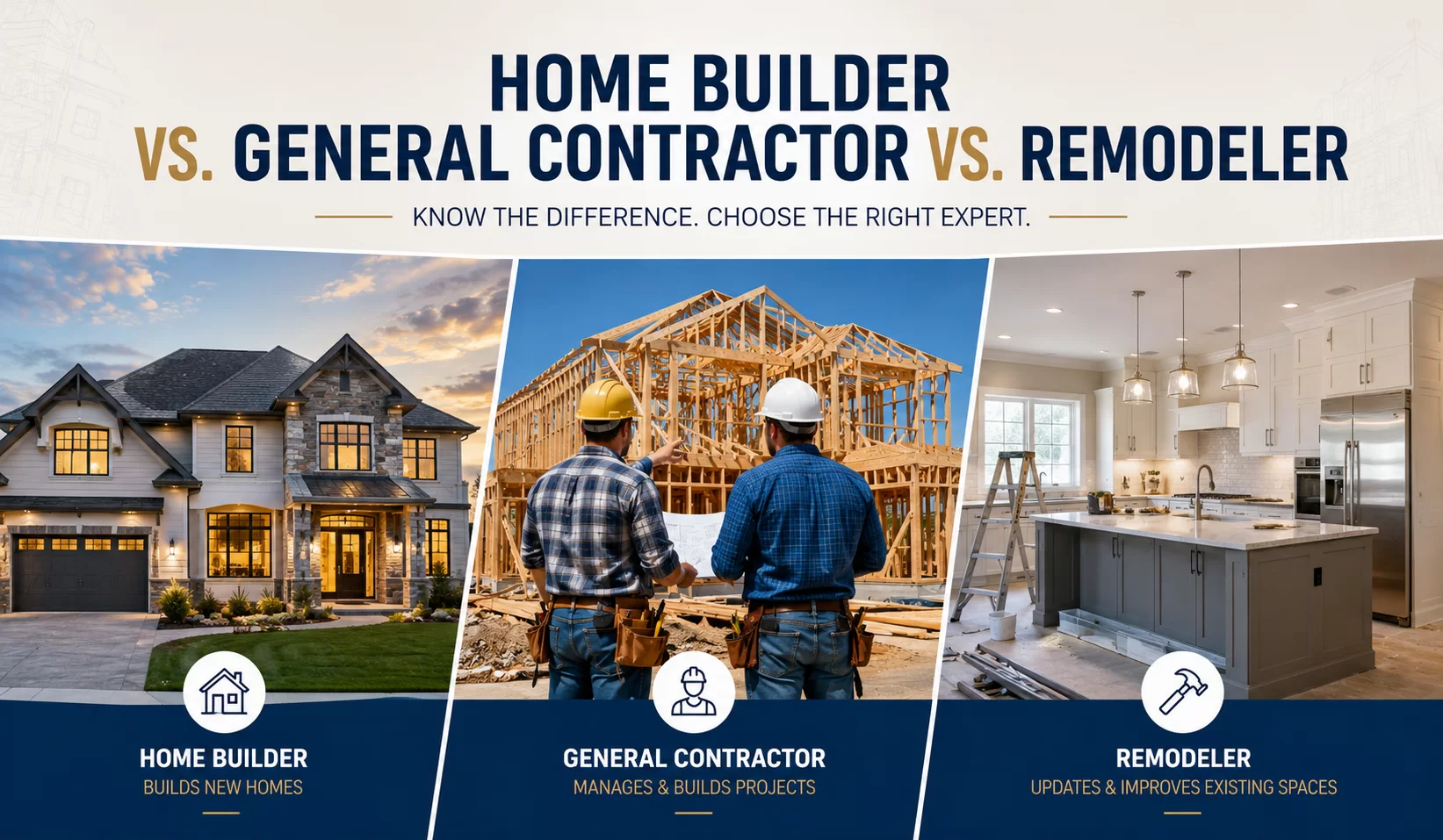 Home Builder vs. General Contractor vs. Remodeler