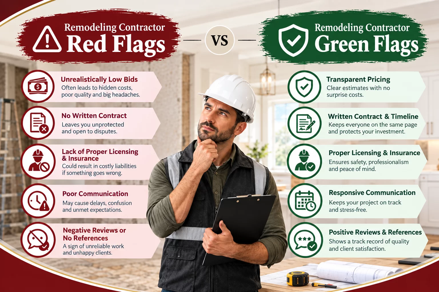 Contractors for Remodeling: Red Flags vs. Green Flags